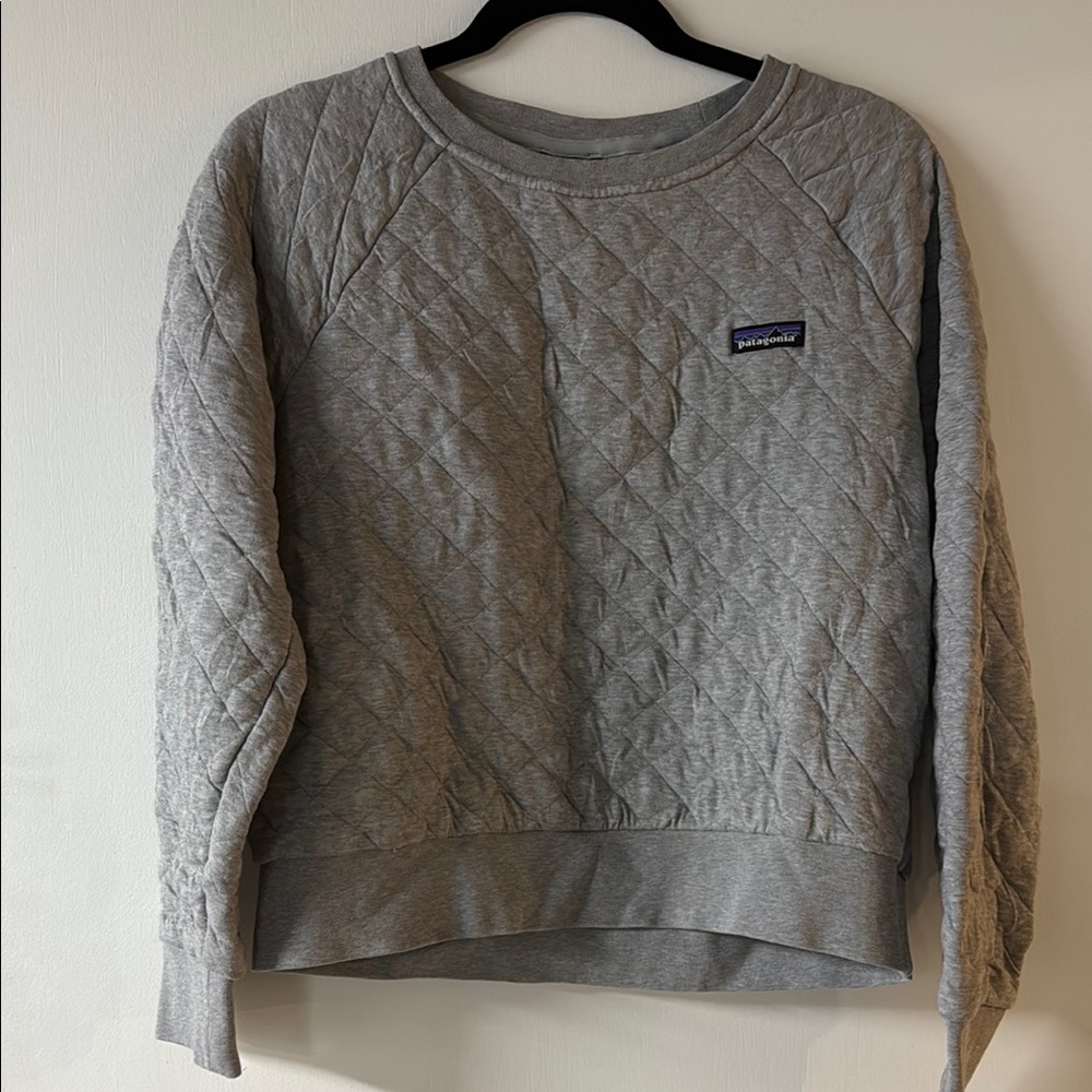 Patagonia Gray Quilted Crewneck Sweater